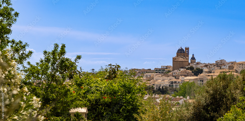 cityscape of Altea, with the catholic church Nostra Senyora del Consol in the middle, spain