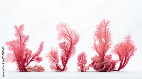 red algae on white background set.