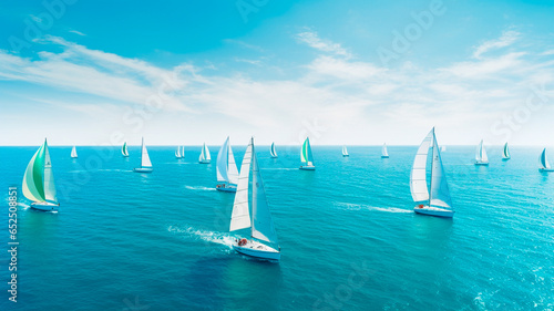 aerial view of sailboat in the sea