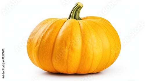 Ripe pumpkin isolated white background. AI generated image