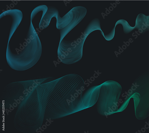 abstraction, waves, vector	
