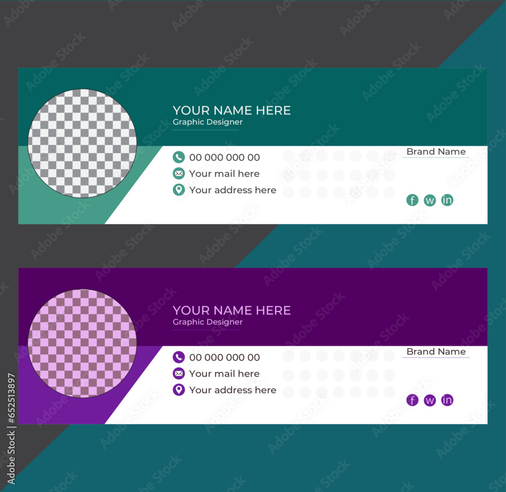 modern design template, email signature design. modern design template, email signature design.