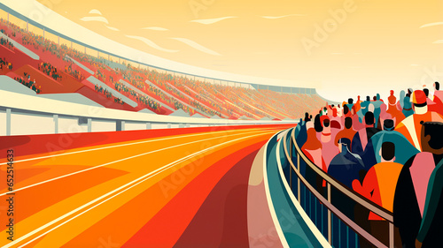 stadium sport arena with stadium and running track.