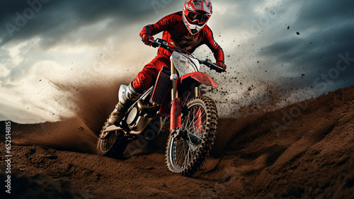 extreme sports rider riding a bike on a dirt road