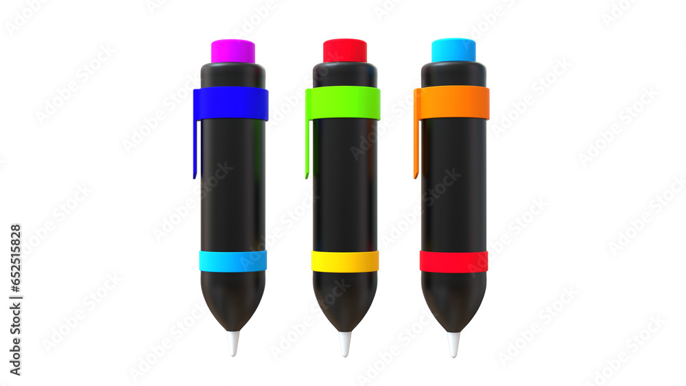 3d render 3d illustration pen childish school studying tools office stationery phone stylus isolated 3d render 3d illustration pen childish school studying tools office stationery phone stylus isolated