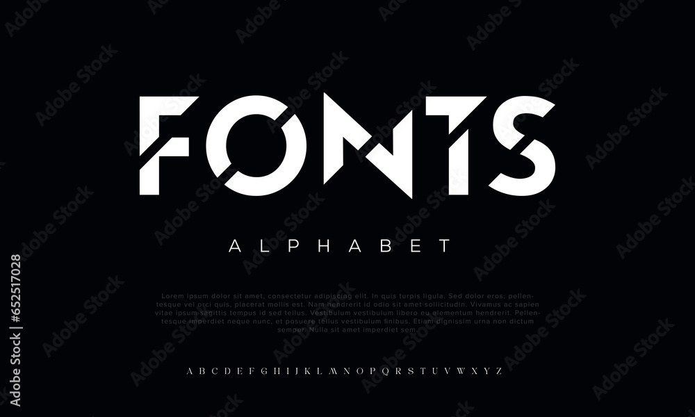 Modern minimal abstract alphabet fonts. Typography technology, electronic, movie, digital, music, future, logo creative font. vector illustration - obrazy, fototapety, plakaty 