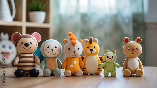 toys on a wooden background