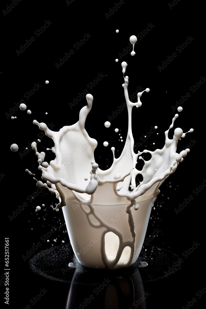 milk, yougurt or cream in glass shape