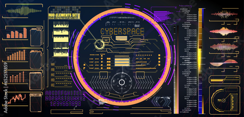Collection of modern abstract posters. In acid style. Retro futuristic design elements, perspective grid, tunnel, circle. Black and white retro cyberpunk style. Vector illustration