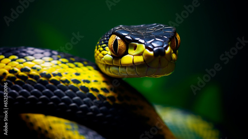close up view of a snake.