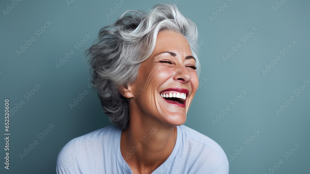 Portrait of a middle-aged smiling woman Portrait of a middle-aged smiling woman