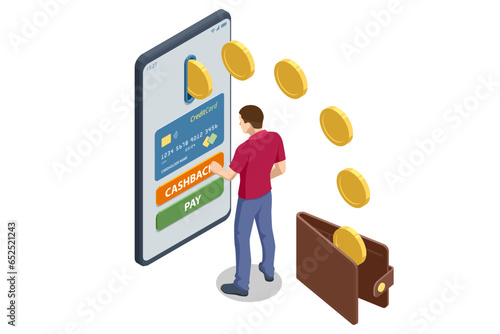 Cash back service, financial payment label. Vector illustration