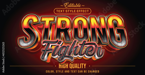 Editable text style effect - Strong Fighter text style theme.