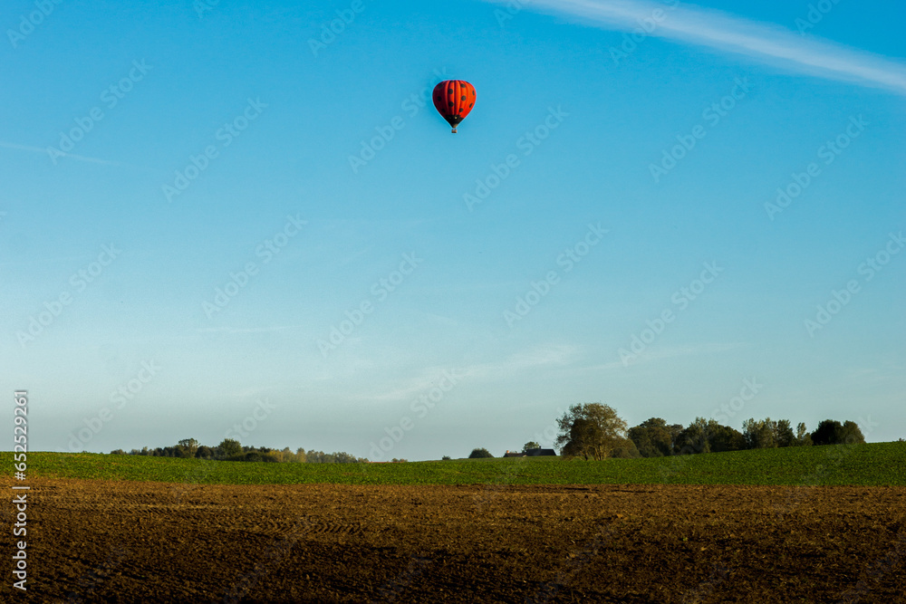 Fototapeta premium hot air balloon in the field