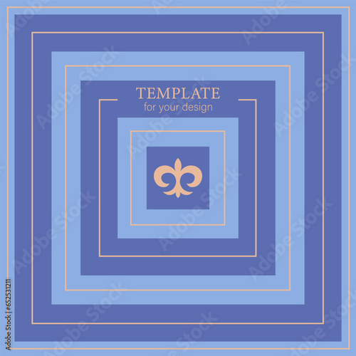 Decorative square Pattern, workpiece for your design. Ornamental elements and motifs of Kazakh, Kyrgyz, Uzbek, national Asian decor for tile, pilow, textile and print design. Vector.	