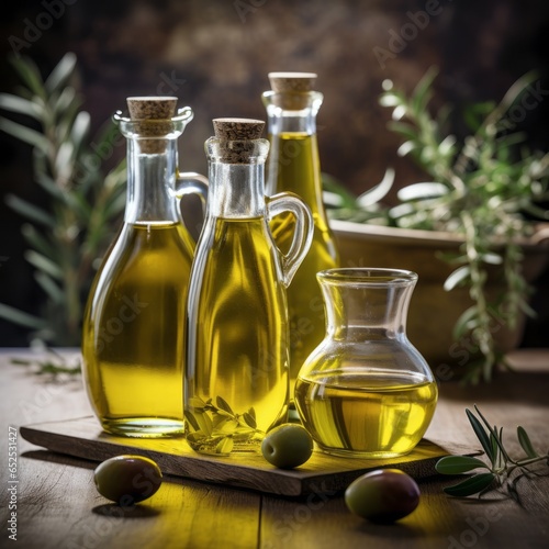 Sleek Glass Bottles: Olive Oil for Culinary Creations