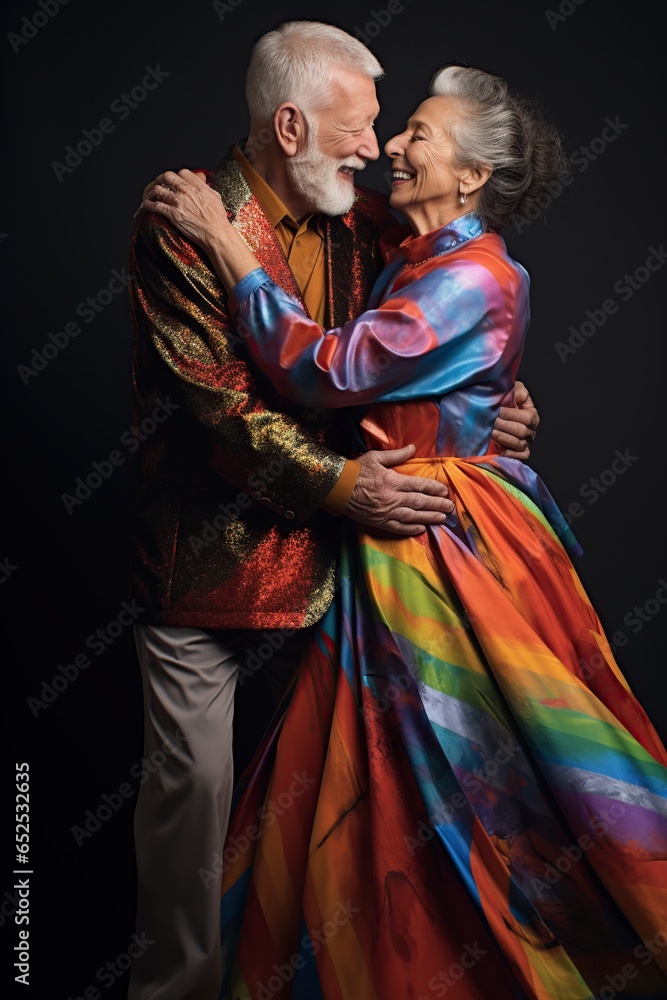 Fototapeta premium lively elderly couple expresses their dance