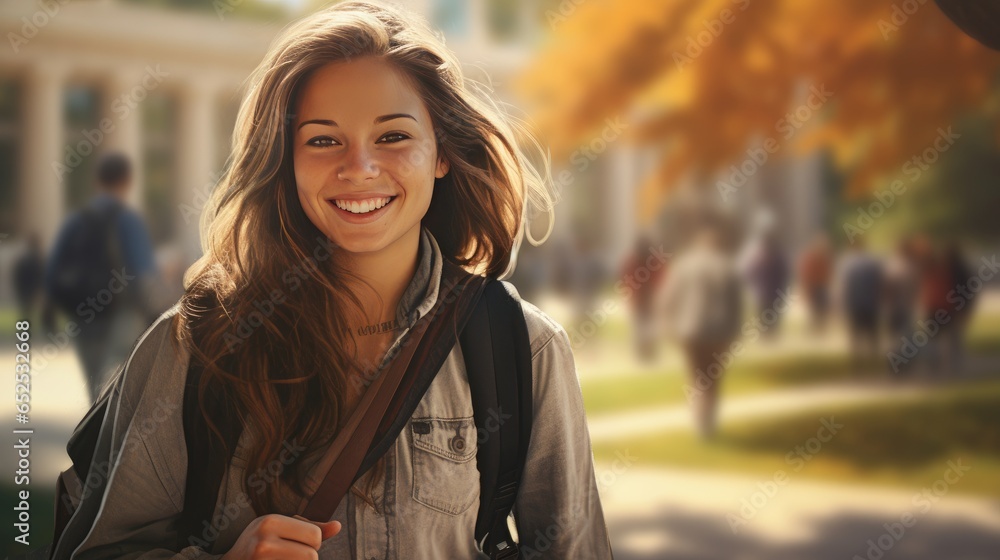Portrait of a young university student outdoors Portrait of a young university student outdoors