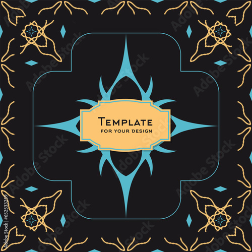 Template for your design with ornamental elements decor for packing, banner, flyer and print design. Workpiece for your design.	