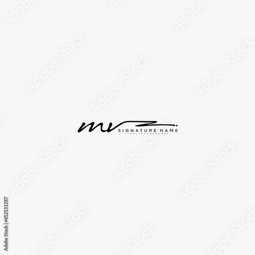 premium MV letter signature logo in handwriting art style monogram vector illustration template