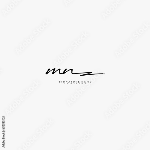 premium MN letter signature logo in handwriting art style monogram vector illustration template