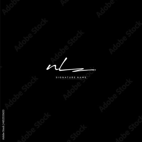 premium NL letter signature logo in handwriting art style monogram vector illustration template
