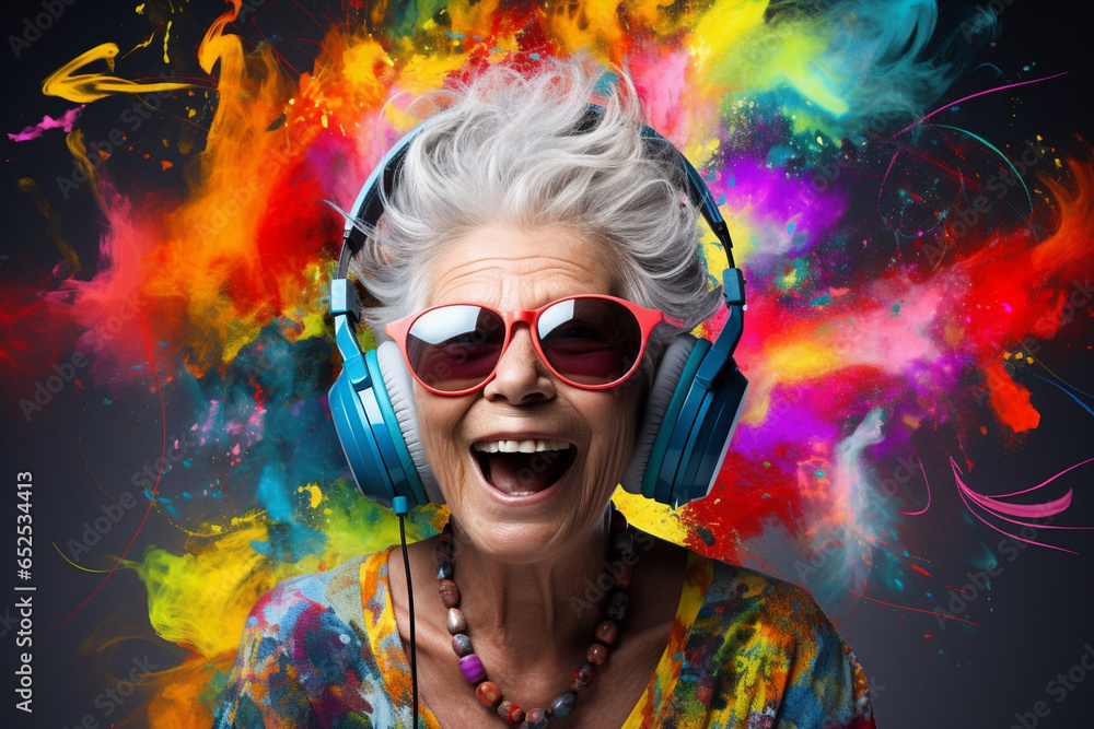 Woman elderly music caucasian adult mature female person