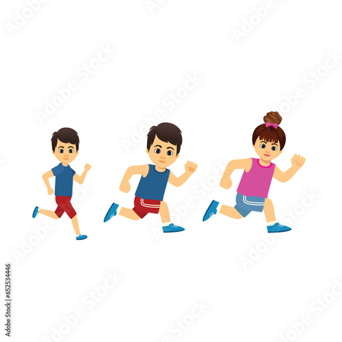 children running in the air