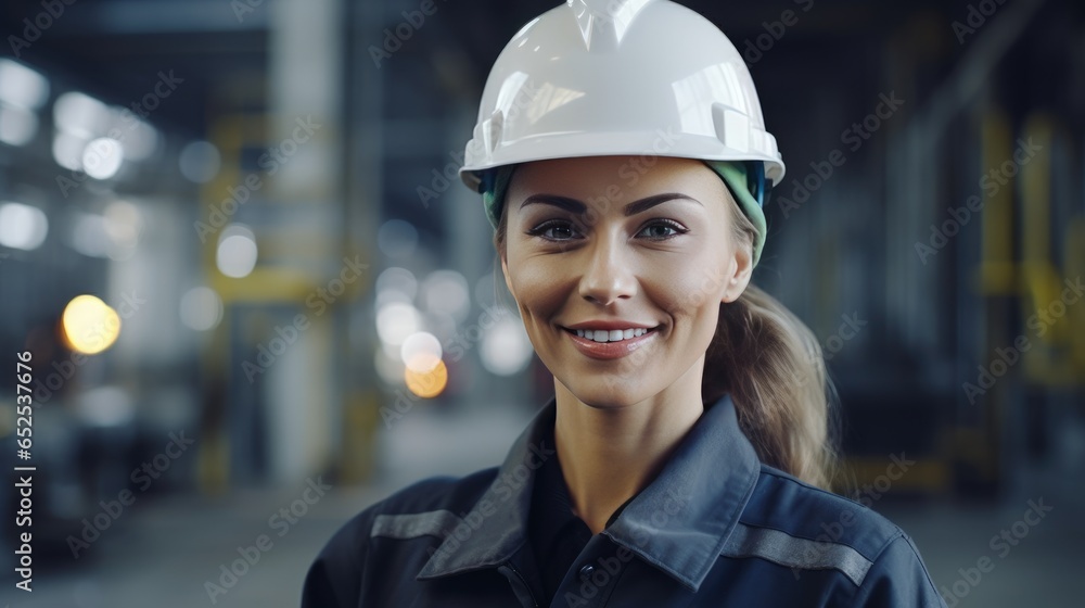 Young female worker at the construction site Young female worker at the construction site
