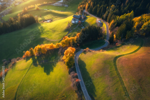 Aerial view of amazing gree...