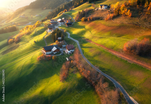 Aerial view of amazing gree...