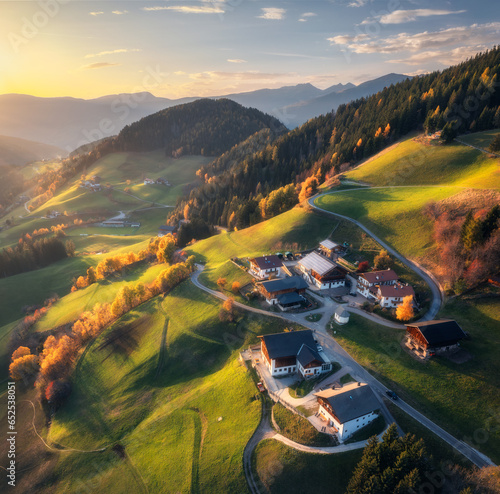 Aerial view of amazing gree...