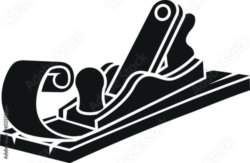 Cartoon Black and White Illustration Vector Of a Carpenters Woodworking Lathe