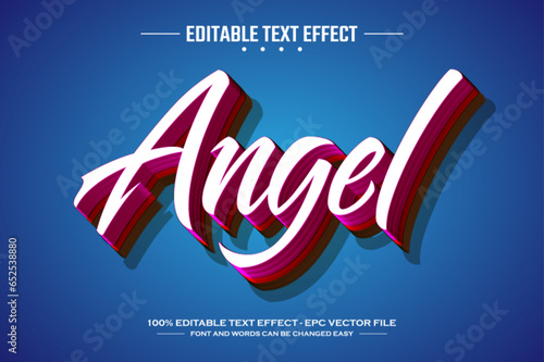 Angel 3D editable text effect template