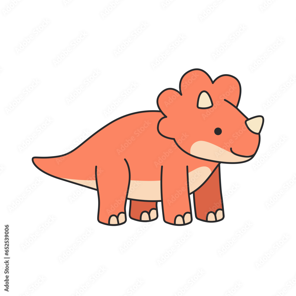 Fototapeta premium Cute cartoon dinosaur. Vector illustration isolated on a white background.