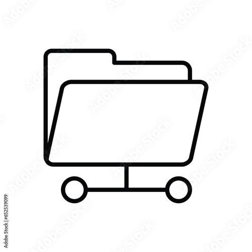 Shared folder icon vector. Networking, connection, hierarchy, share icon. Folder line icon vector illustration for graphic design, UI, or digital web.