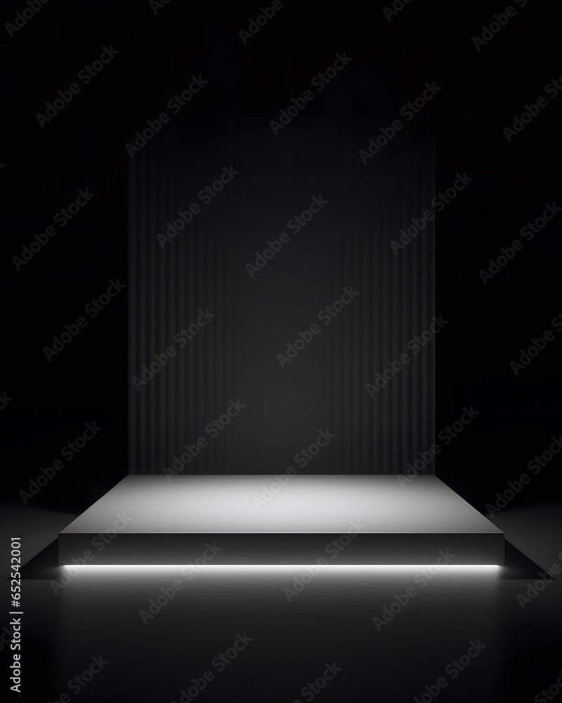 white podium product and black background white podium product and black background