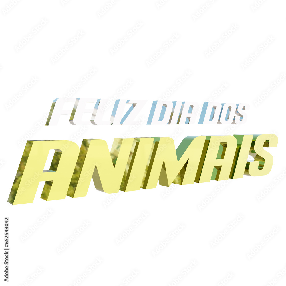 Fototapeta premium Feliz dia dos animais 3d PNG