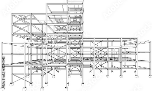 3D illustration of building structure