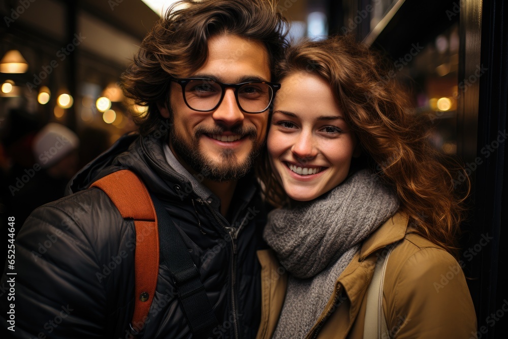 Preserving Memories: An Attractive Couple's Picture-Perfect Selfie Preserving Memories: An Attractive Couple's Picture-Perfect Selfie