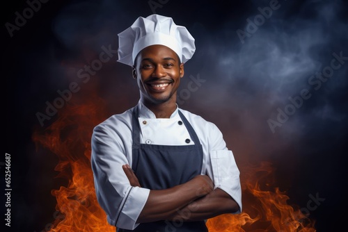 Black Male Chef Occupation Job Work Environment Background Generative AI