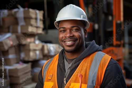 Black Man Construction Worker Occupation Job Expertise Work Environment Backdrop Generative AI
