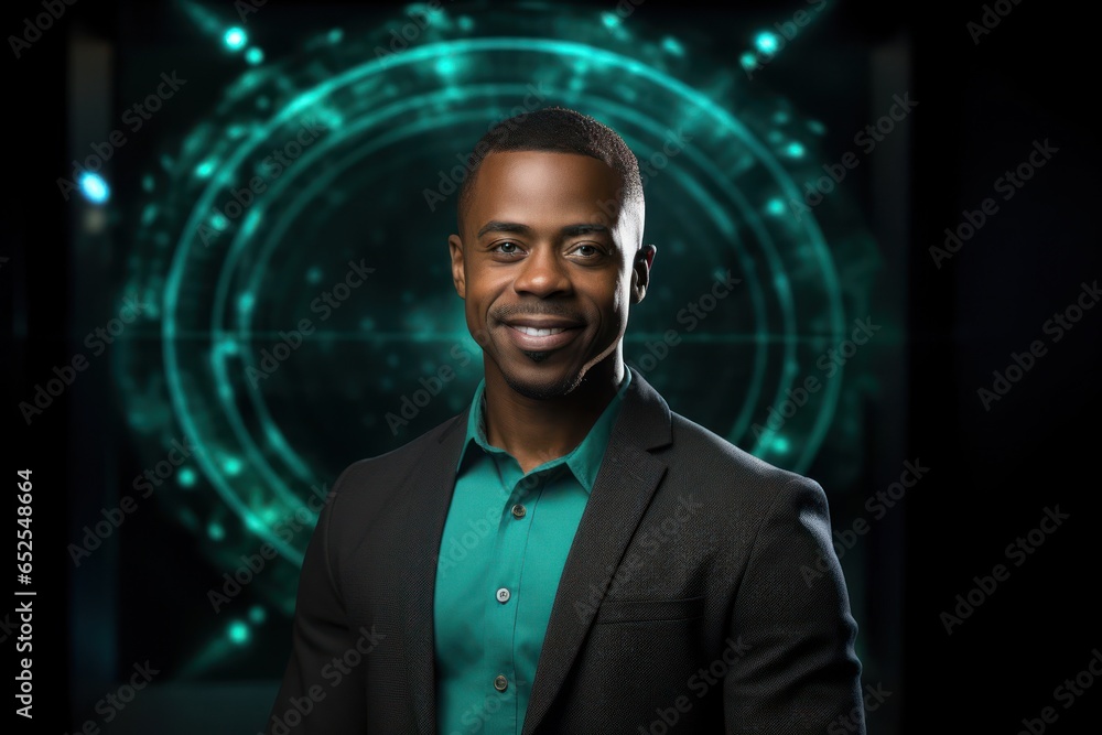 Black Man Data Analyst Professional Job Work Environment Backdrop Generative AI Black Man Data Analyst Professional Job Work Environment Backdrop Generative AI