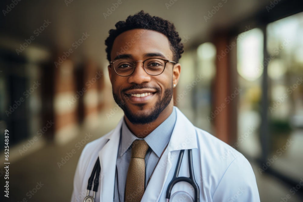 Black Male Doctor Employee Work Role Work Environment Background Generative AI Black Male Doctor Employee Work Role Work Environment Background Generative AI