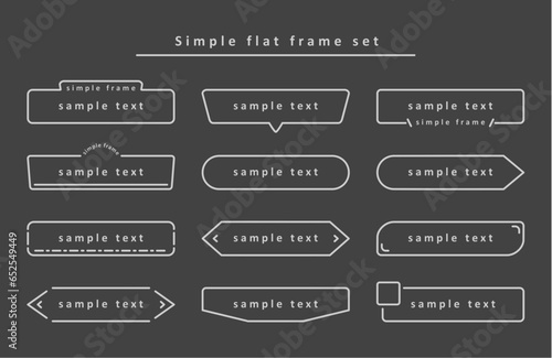 Illustration set of simple frame / frame set / illustrations / line / decoration / material