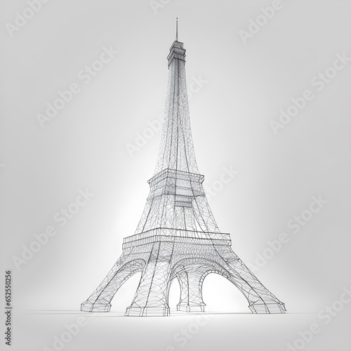 the eiffel tower as onelinedrawing 