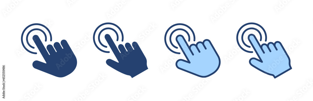 Hand click icon vector. pointer sign and symbol. hand cursor icon Hand click icon vector. pointer sign and symbol. hand cursor icon
