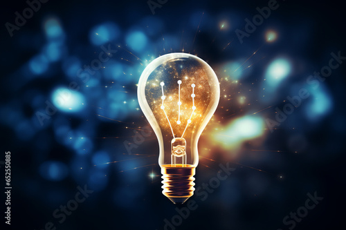 Light bulbs with connection inside. Creative and innovation inspiration. Business Bright idea concept.