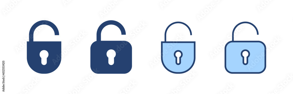 Unlock icon vector. Unlock sign and symbol. unlocked padlock icon Unlock icon vector. Unlock sign and symbol. unlocked padlock icon