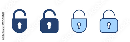Unlock icon vector. Unlock sign and symbol. unlocked padlock icon